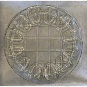 DEPRESSION GLASS Indiana Glass Gazebo Deviled Egg/Relish Tray Platter, 12" HEAVY